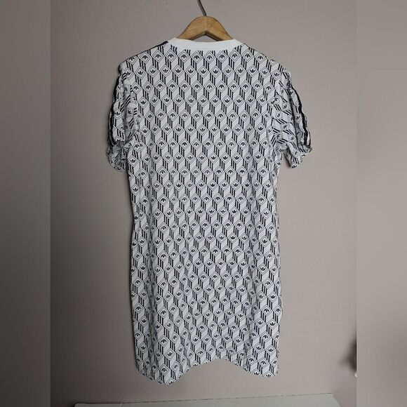 Adidas Originals Mono Print Tee Dress – Black & White, Stretchy, Size Small - Picture 9 of 10